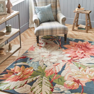 Sanderson Dahlia and Rosehip Teal szőnyeg - Paisley Home