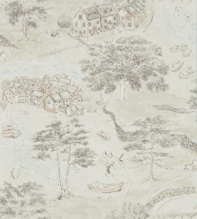 Sanderson Sea Houses Charcoal/Linen tapéta