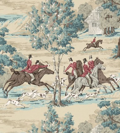 Sanderson Tally Ho Teal/Ruby tapéta - Paisley Home