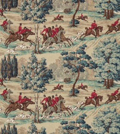 Sanderson Tally Ho Teal/Ruby textil - Paisley Home