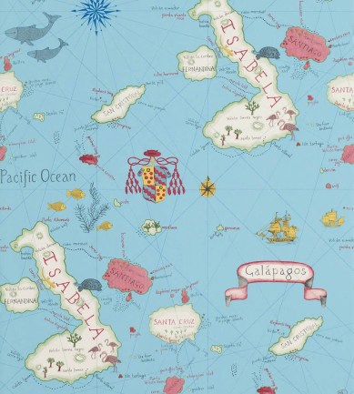 Sanderson Galapagos Azure tapéta - Paisley Home