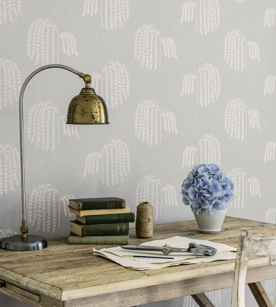 Sanderson Bay Willow Silver tapéta - Paisley Home