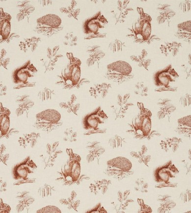Sanderson Squirrel & Hedgehog Henna/Wheat textil - Paisley Home