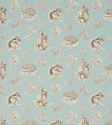 Sanderson Squirrel & Hedgehog Sky Blue/Pebble textil - Paisley Home