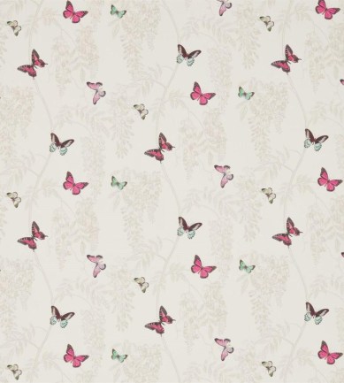 Sanderson Wisteria & Butterfly Fuchsia/Parchment textil - Paisley Home