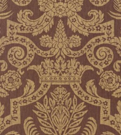Thibaut Harvard Damask Metallic on Brown 839T6026  tapéta - Paisley Home