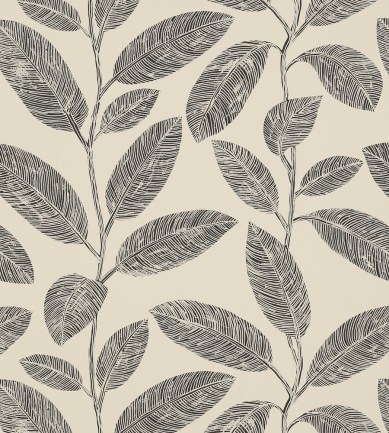 Thibaut Komodo Leaves Black and Flax tapéta - Paisley Home