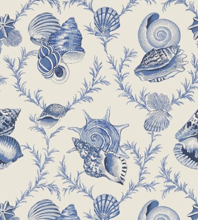 Thibaut Sumba Shell Blue on Natural tapéta - Paisley Home