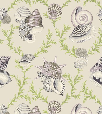 Thibaut Sumba Shell Grey on Natural tapéta - Paisley Home