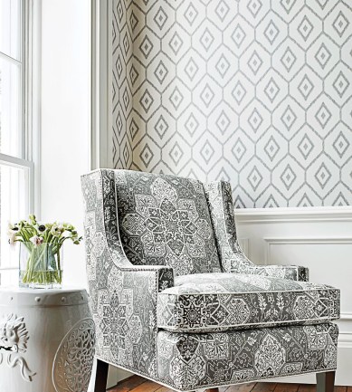 Thibaut Bari Ikat Grey tapéta - Paisley Home