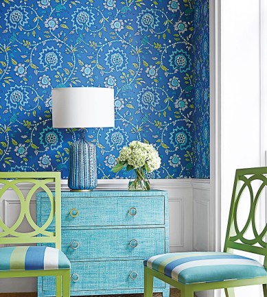 Thibaut Sevita Red and Green tapéta - Paisley Home