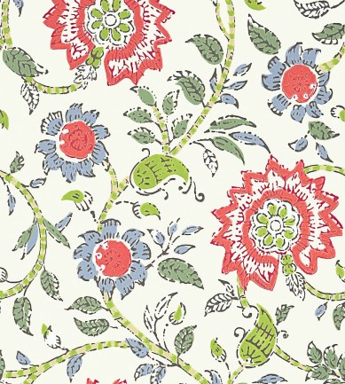 Thibaut Sevita Red and Green tapéta - Paisley Home
