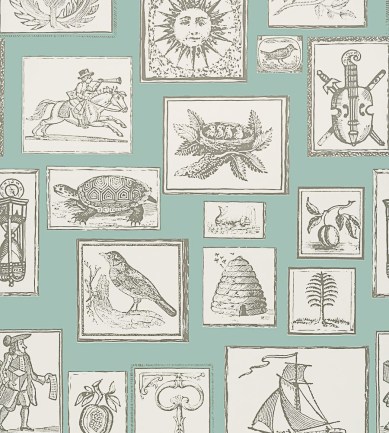 Thibaut Wood Blocks Teal tapéta - Paisley Home