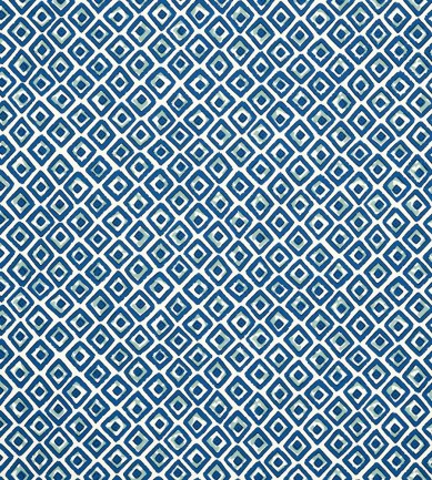 Thibaut Indian Diamond Blue and Turquoise tapéta