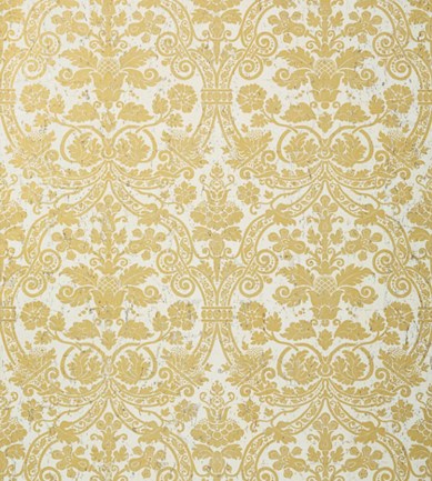 Thibaut Curtis Damask Metallic Gold/White tapéta - Paisley Home