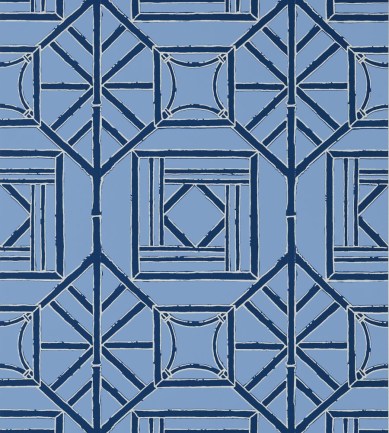 Thibaut Shoji Panel Blue and Navy tapéta