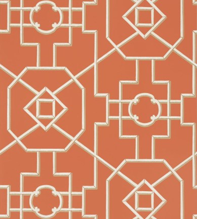 Thibaut Bamboo Lattice Coral tapéta - Paisley Home