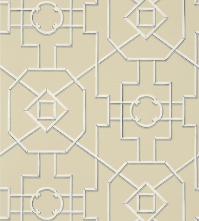 Thibaut Bamboo Lattice Tan and Navy tapéta - Paisley Home