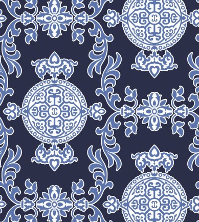 Thibaut Halie Navy tapéta - Paisley Home