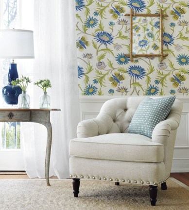 Thibaut Lizette Red and Green tapéta - Paisley Home