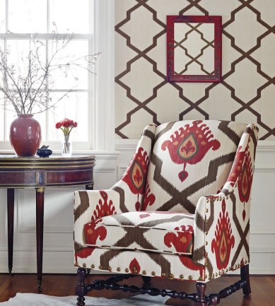 Thibaut Myanmar Trellis Aqua tapéta - Paisley Home