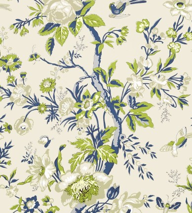 Thibaut Nemour Navy and Cream tapéta - Paisley Home