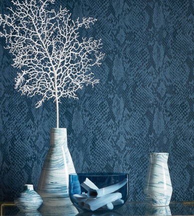Thibaut Boa Black / Metallic Gold tapéta - Paisley Home