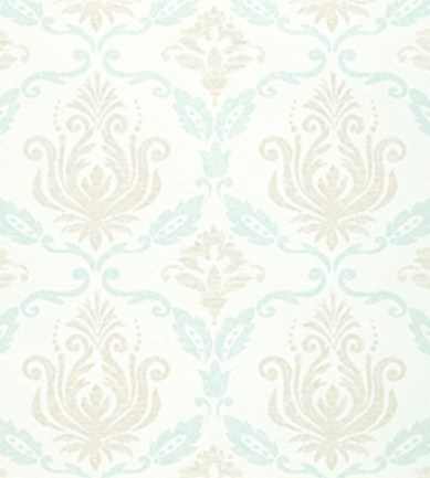 Thibaut Julie Damask Off White and Aqua T4768  tapéta - Paisley Home