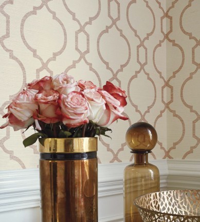 Thibaut Cortney Metallic Gold on Beige tapéta - Paisley Home