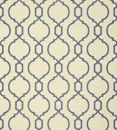 Thibaut Cortney Blue on Cream tapéta - Paisley Home