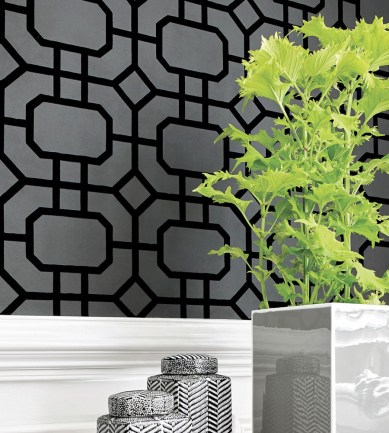 Thibaut Portier Flock White on Pearl tapéta - Paisley Home