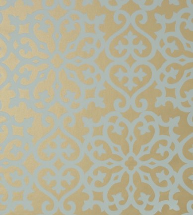 Thibaut Allison Aqua on Metallic Gold tapéta - Paisley Home