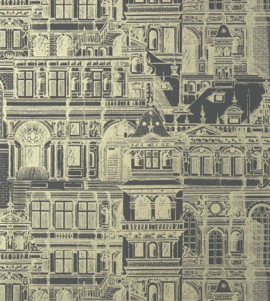 Thibaut Palazzo Metallic Gold on Black tapéta - Paisley Home