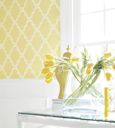 Thibaut Stanbury Trellis Yellow tapéta - Paisley Home