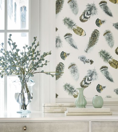 Thibaut Birding Aqua and Cream tapéta - Paisley Home