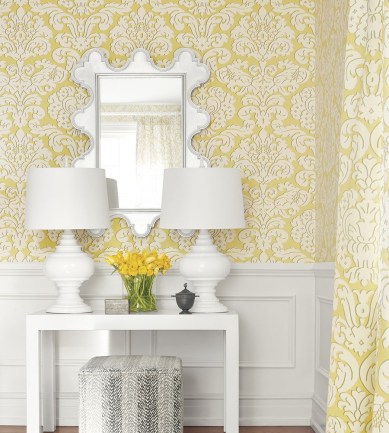 Thibaut Trelawny Damask Coral tapéta - Paisley Home