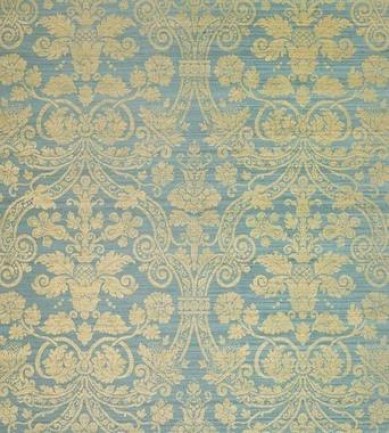 Thibaut Curtis Silk Damask Blue on Metallic Gold T1006  tapéta - Paisley Home