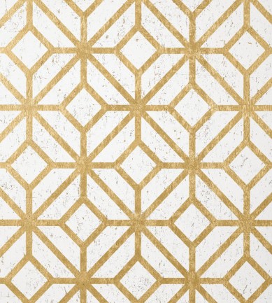 Thibaut Mamora Trellis Cork White on Metallic Gold tapéta
