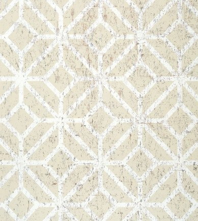 Thibaut Mamora Trellis Cork Beige on White tapéta