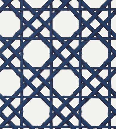 Thibaut Cyrus Cane Navy tapéta - Paisley Home