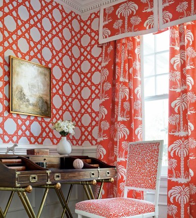 Thibaut Cyrus Cane Coral tapéta - Paisley Home
