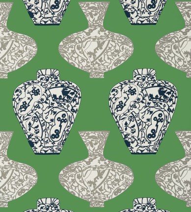 Thibaut Imari Vase Emerald Green tapéta - Paisley Home