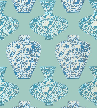 Thibaut Imari Vase Turquoise tapéta - Paisley Home