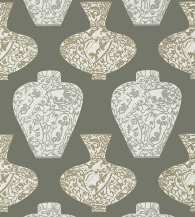 Thibaut Imari Vase Grey tapéta - Paisley Home