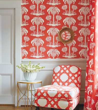 Thibaut Palm Island Turquoise tapéta - Paisley Home