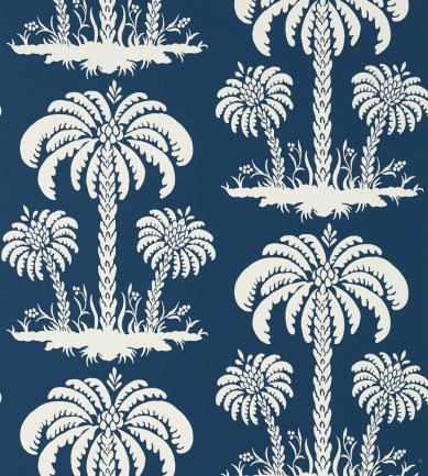 Thibaut Palm Island Navy tapéta - Paisley Home