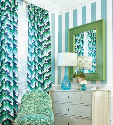 Thibaut Summer Stripe Turquoise tapéta - Paisley Home