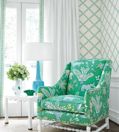 Thibaut Majuli Trellis Green tapéta - Paisley Home