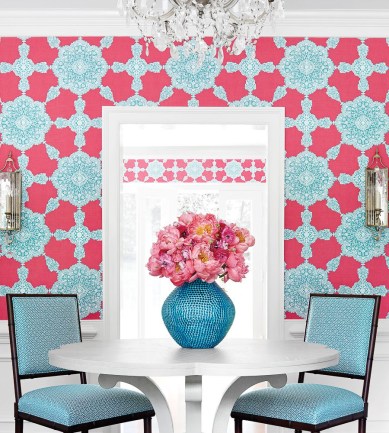 Thibaut Medallion Paisley Blue-Green tapéta - Paisley Home