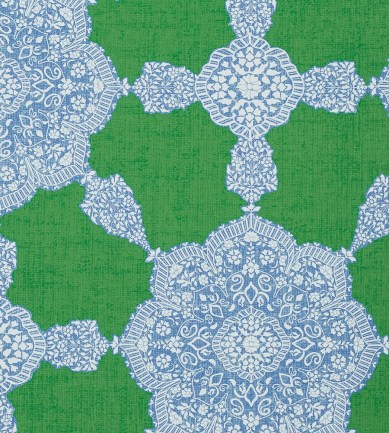 Thibaut Medallion Paisley Blue-Green tapéta - Paisley Home
